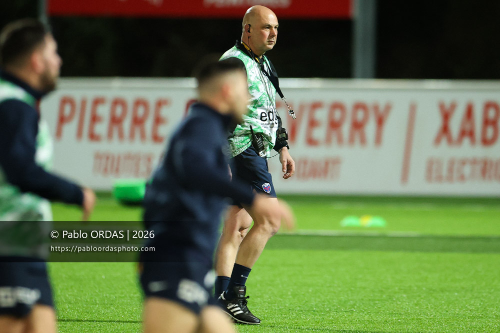 Jérôme Villegas, lors du match de Pro D2 entre le Biarritz olympique et Grenoble, le 30 janvier 2026 au stade Aguiléra de Biarritz, France (Photo Pablo ORDAS)