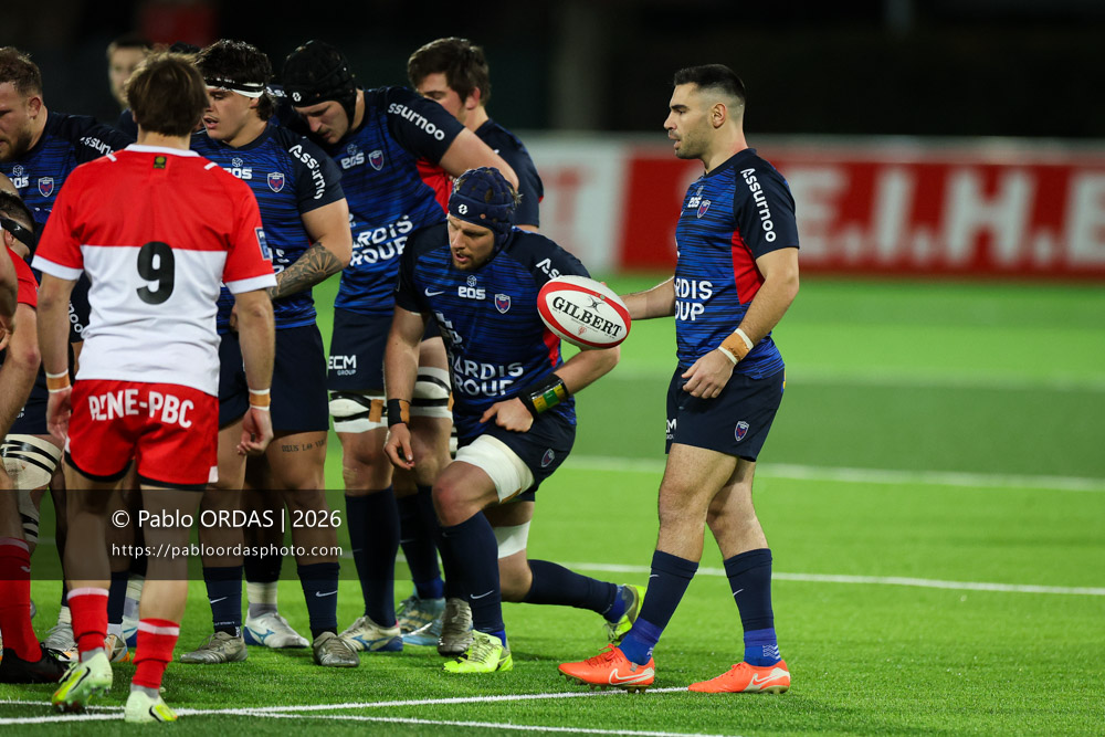 Barnabé Couilloud, lors du match de Pro D2 entre le Biarritz olympique et Grenoble, le 30 janvier 2026 au stade Aguiléra de Biarritz, France (Photo Pablo ORDAS)