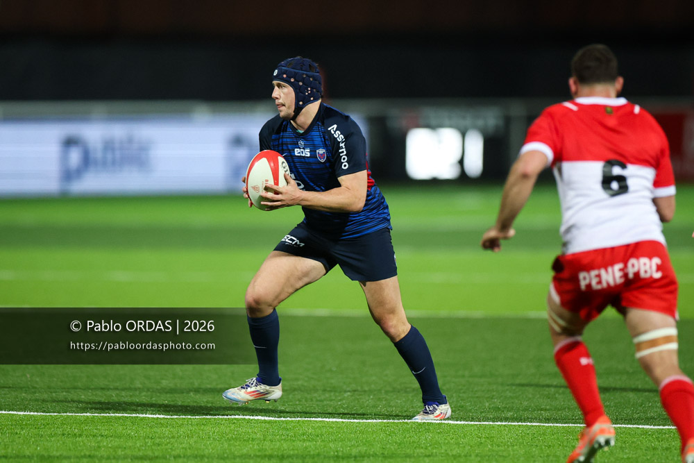 Yan Lestrade, lors du match de Pro D2 entre le Biarritz olympique et Grenoble, le 30 janvier 2026 au stade Aguiléra de Biarritz, France (Photo Pablo ORDAS)