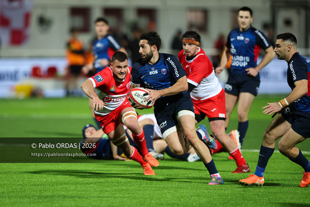 Giorgi Kveseladze, lors du match de Pro D2 entre le Biarritz olympique et Grenoble, le 30 janvier 2026 au stade Aguiléra de Biarritz, France (Photo Pablo ORDAS)