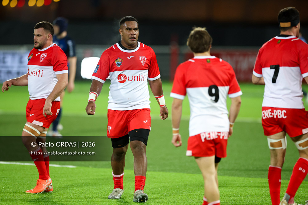 Johnny Dyer, lors du match de Pro D2 entre le Biarritz olympique et Grenoble, le 30 janvier 2026 au stade Aguiléra de Biarritz, France (Photo Pablo ORDAS)
