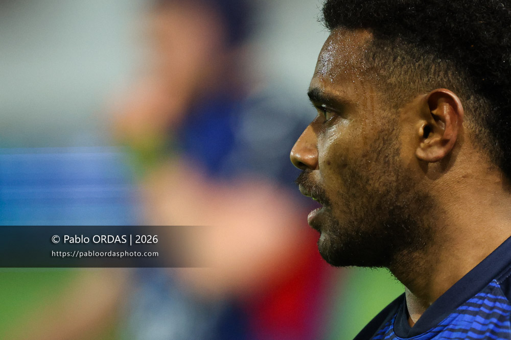 Kaminieli Rasaku, lors du match de Pro D2 entre le Biarritz olympique et Grenoble, le 30 janvier 2026 au stade Aguiléra de Biarritz, France (Photo Pablo ORDAS)