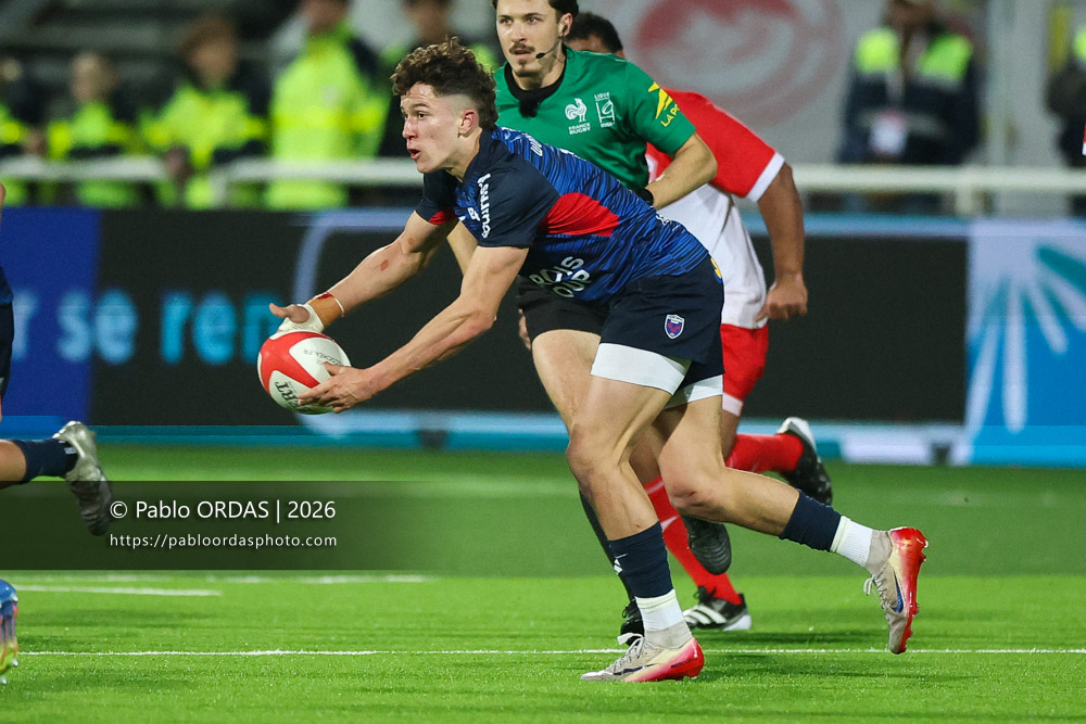 Hugo Avogadro, lors du match de Pro D2 entre le Biarritz olympique et Grenoble, le 30 janvier 2026 au stade Aguiléra de Biarritz, France (Photo Pablo ORDAS)