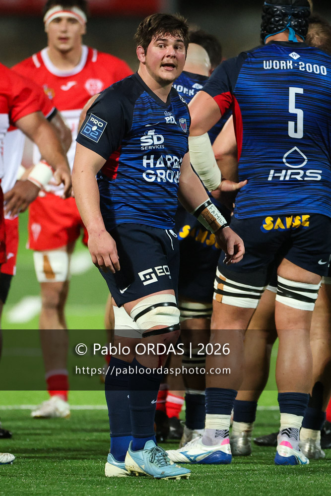 Richard Hardwick, lors du match de Pro D2 entre le Biarritz olympique et Grenoble, le 30 janvier 2026 au stade Aguiléra de Biarritz, France (Photo Pablo ORDAS)