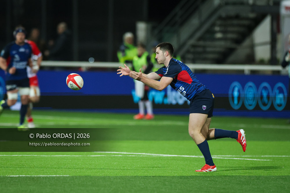 Maël Navizet, lors du match de Pro D2 entre le Biarritz olympique et Grenoble, le 30 janvier 2026 au stade Aguiléra de Biarritz, France (Photo Pablo ORDAS)