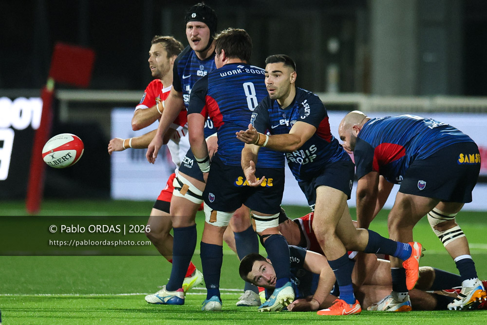 Barnabé Couilloud, lors du match de Pro D2 entre le Biarritz olympique et Grenoble, le 30 janvier 2026 au stade Aguiléra de Biarritz, France (Photo Pablo ORDAS)