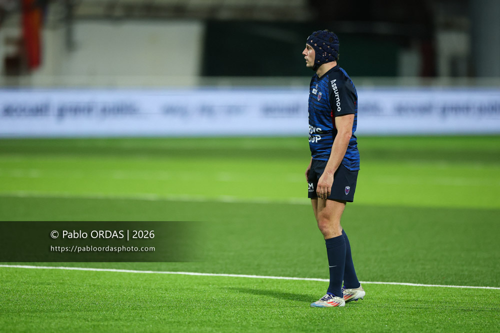 Yan Lestrade, lors du match de Pro D2 entre le Biarritz olympique et Grenoble, le 30 janvier 2026 au stade Aguiléra de Biarritz, France (Photo Pablo ORDAS)