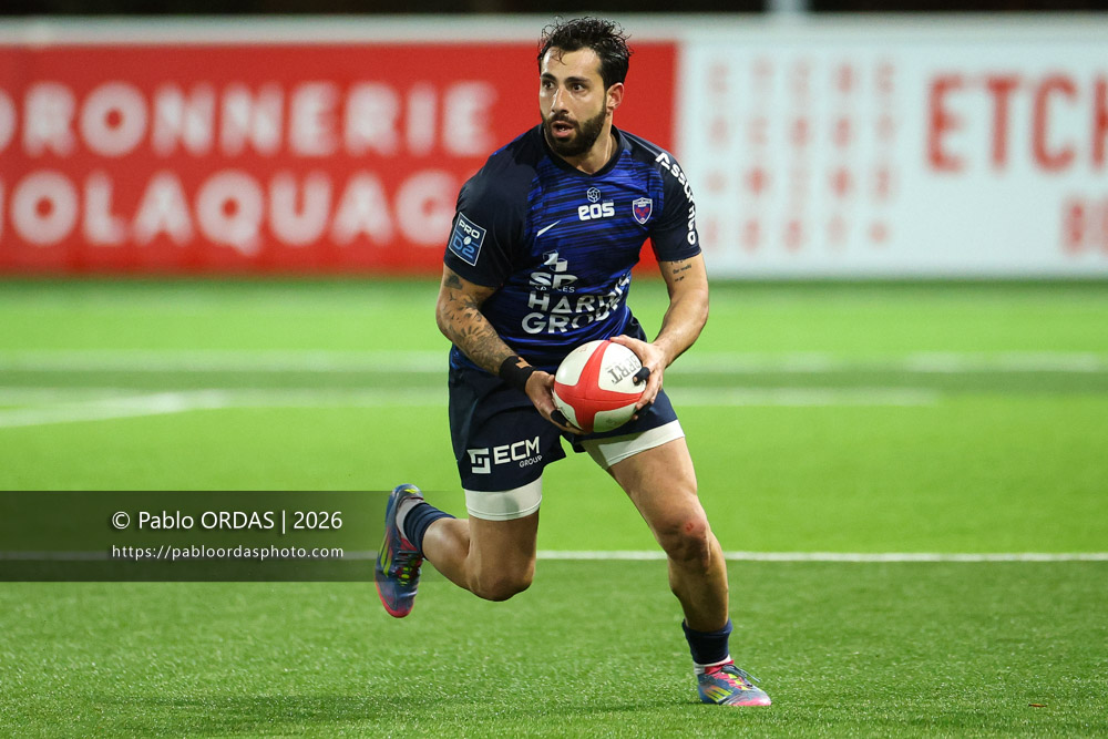 Giorgi Kveseladze, lors du match de Pro D2 entre le Biarritz olympique et Grenoble, le 30 janvier 2026 au stade Aguiléra de Biarritz, France (Photo Pablo ORDAS)