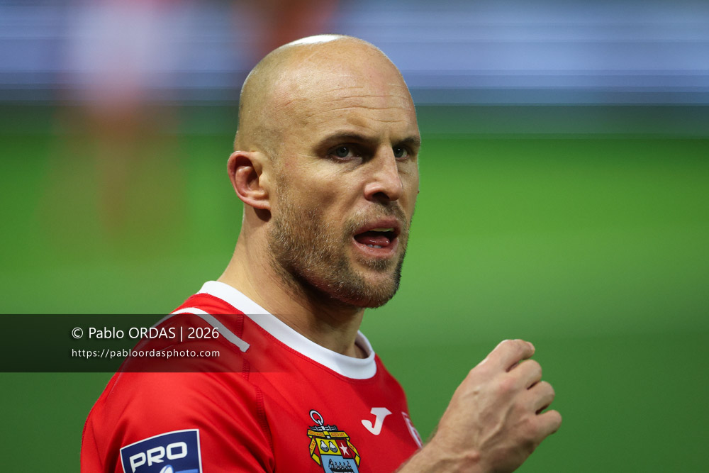 Mathieu Acebes, lors du match de Pro D2 entre le Biarritz olympique et Grenoble, le 30 janvier 2026 au stade Aguiléra de Biarritz, France (Photo Pablo ORDAS)