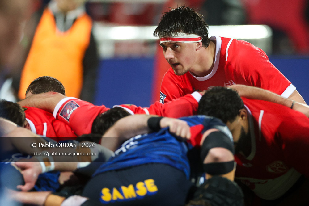 Andrea Sacco, lors du match de Pro D2 entre le Biarritz olympique et Grenoble, le 30 janvier 2026 au stade Aguiléra de Biarritz, France (Photo Pablo ORDAS)
