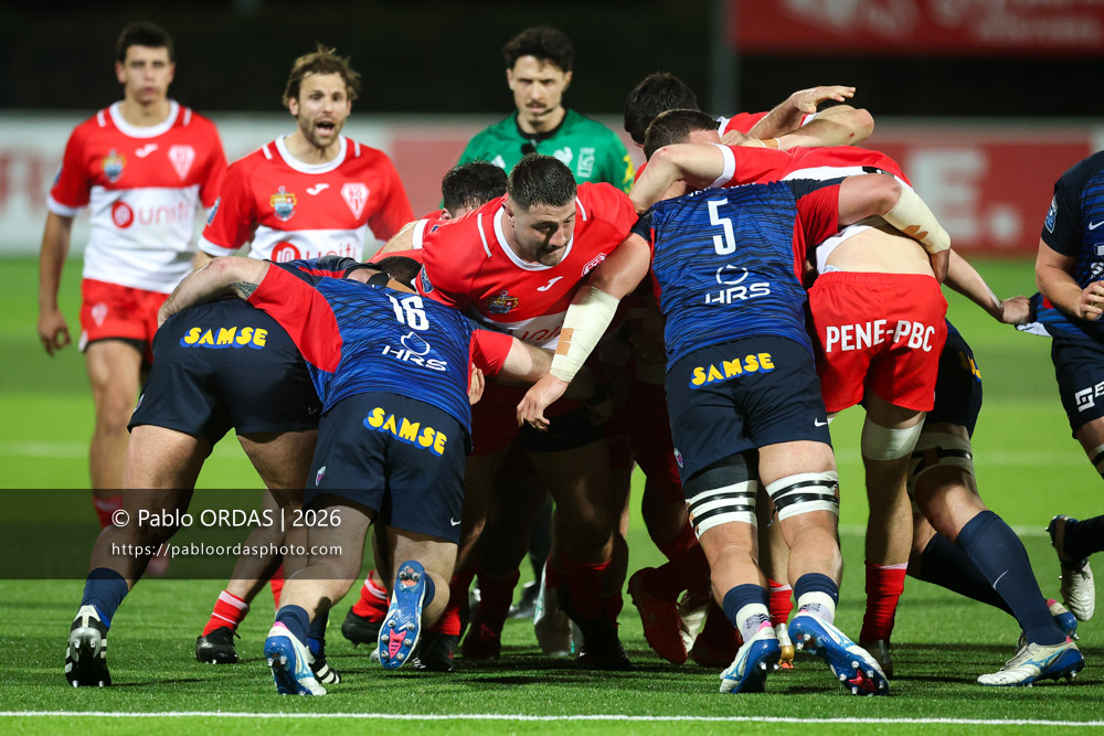 Hugo Pirlet, lors du match de Pro D2 entre le Biarritz olympique et Grenoble, le 30 janvier 2026 au stade Aguiléra de Biarritz, France (Photo Pablo ORDAS)