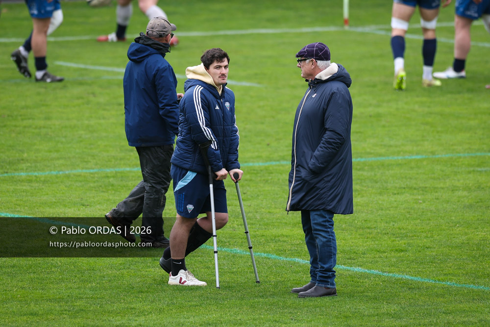 Rémy Chateauraynaud, lors du match de Nationale 2 entre l'Anglet olympique et l'US Marmande, le 8 février 2026 au stade Saint-Jean d'Anglet, France (Photo Pablo ORDAS)