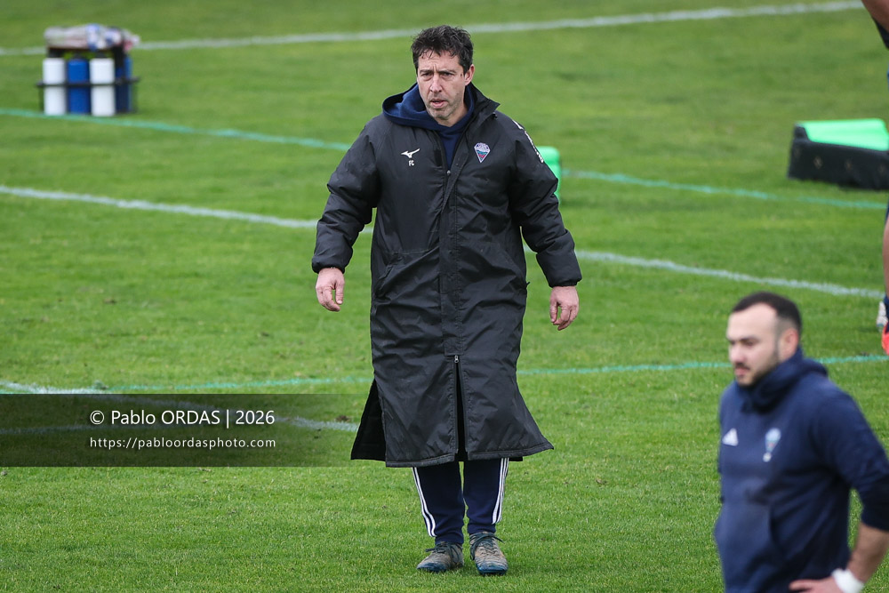Frédéric Costella, lors du match de Nationale 2 entre l'Anglet olympique et l'US Marmande, le 8 février 2026 au stade Saint-Jean d'Anglet, France (Photo Pablo ORDAS)