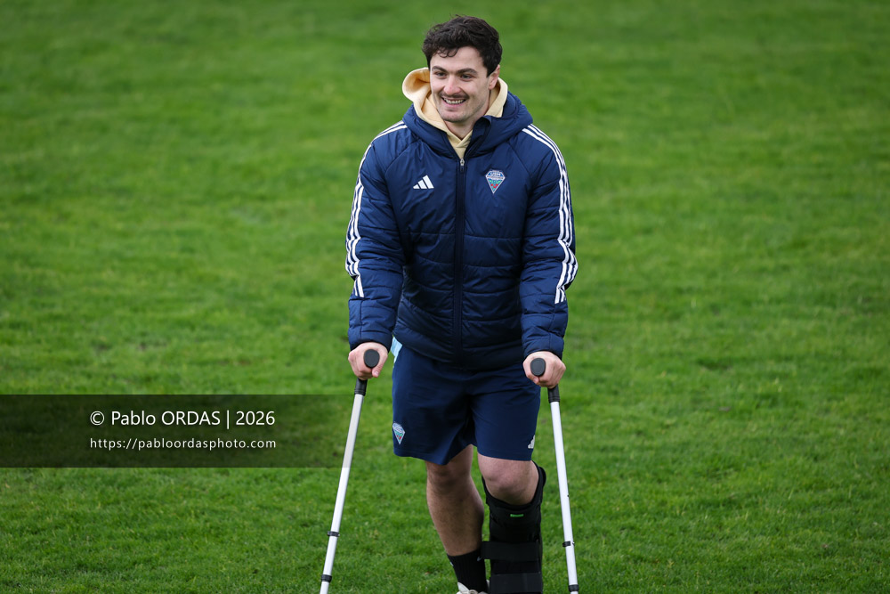 Rémy Chateauraynaud, lors du match de Nationale 2 entre l'Anglet olympique et l'US Marmande, le 8 février 2026 au stade Saint-Jean d'Anglet, France (Photo Pablo ORDAS)