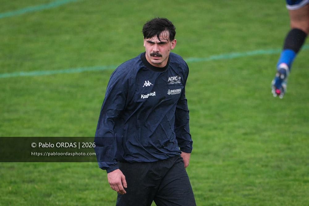 Iban Tsouladzé, lors du match de Nationale 2 entre l'Anglet olympique et l'US Marmande, le 8 février 2026 au stade Saint-Jean d'Anglet, France (Photo Pablo ORDAS)