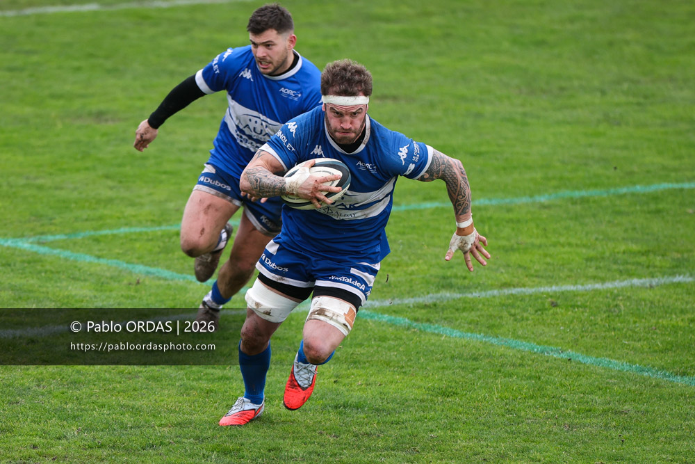 Sébastien Laulhé, lors du match de Nationale 2 entre l'Anglet olympique et l'US Marmande, le 8 février 2026 au stade Saint-Jean d'Anglet, France (Photo Pablo ORDAS)