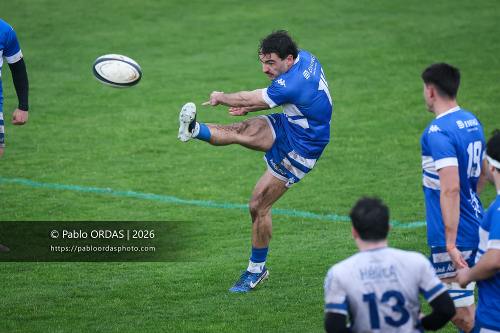 Jules Vanheye, lors du match de Nationale 2 entre l'Anglet olympique et l'US Marmande, le 8 février 2026 au stade Saint-Jean d'Anglet, France (Photo Pablo ORDAS)