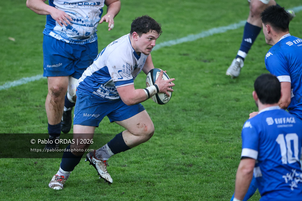 Mathieu Soreil, lors du match de Nationale 2 entre l'Anglet olympique et l'US Marmande, le 8 février 2026 au stade Saint-Jean d'Anglet, France (Photo Pablo ORDAS)