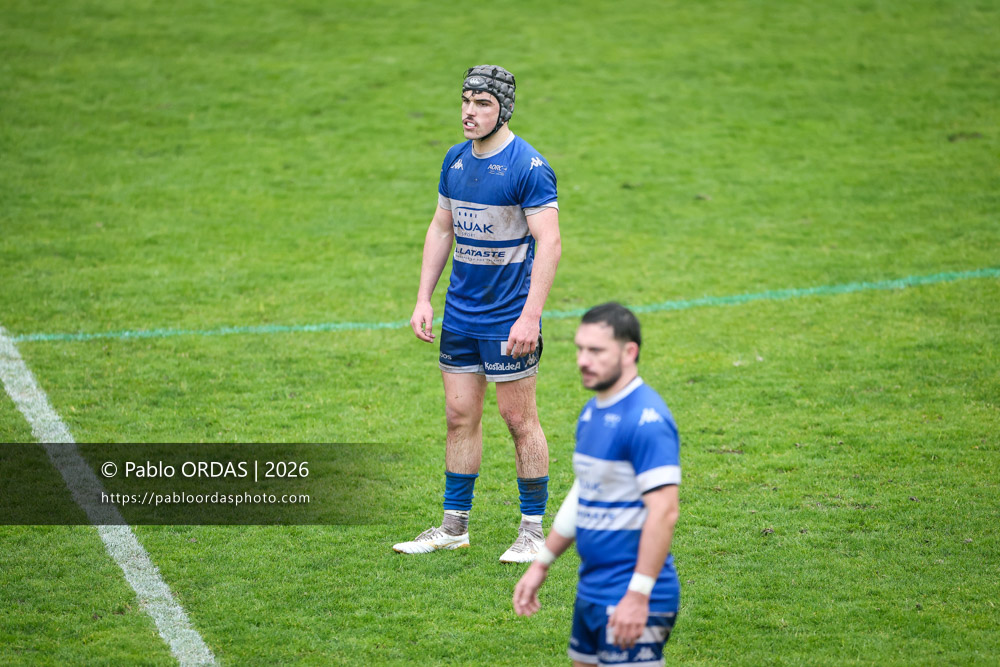 Jean Ballin, lors du match de Nationale 2 entre l'Anglet olympique et l'US Marmande, le 8 février 2026 au stade Saint-Jean d'Anglet, France (Photo Pablo ORDAS)