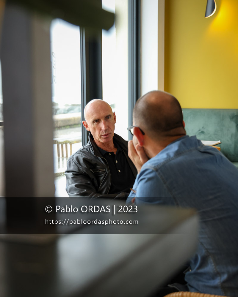 Portrait de l'ancien joueur et entraîneur du XV de France et de Biarritz, Patrice Lagisquet, le 26 octobre 2023 à Anglet, France (Photo Pablo ORDAS)