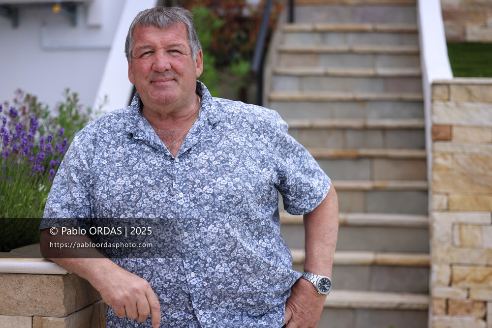 Portrait de l'ancien joueur Pascal Ondarts, le 26 mai 2025 à Anglet, France (Photo Pablo ORDAS)