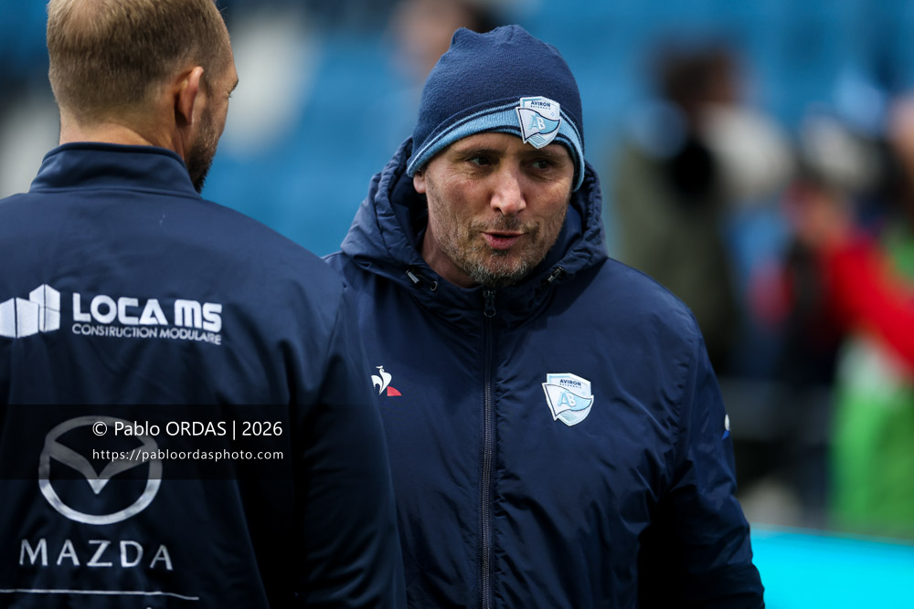 Nicolas Viguera, lors du match de Top 14 entre l'Aviron bayonnais et le Racing 92, le 14 février 2026 au stade Jean Dauger de Bayonne, France (Photo Pablo ORDAS)