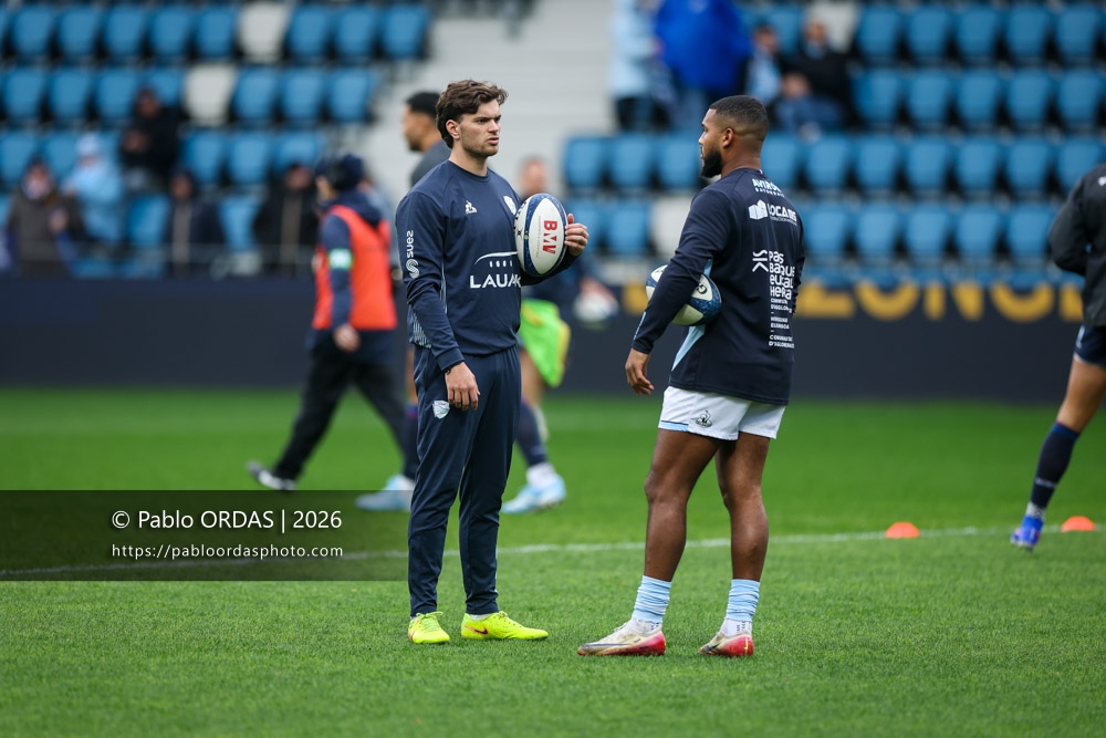 Gabriel Lapègue-Lafaye, lors du match de Top 14 entre l'Aviron bayonnais et le Racing 92, le 14 février 2026 au stade Jean Dauger de Bayonne, France (Photo Pablo ORDAS)