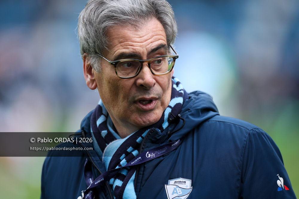 Benoit Thieullent, lors du match de Top 14 entre l'Aviron bayonnais et le Racing 92, le 14 février 2026 au stade Jean Dauger de Bayonne, France (Photo Pablo ORDAS)