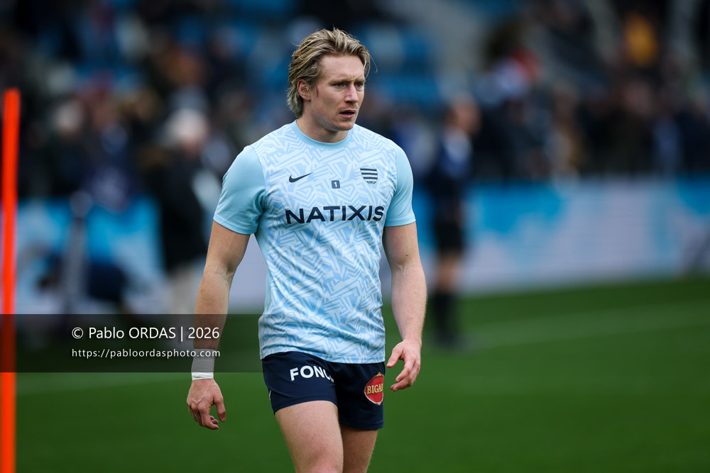 Wilfried Hulleu, lors du match de Top 14 entre l'Aviron bayonnais et le Racing 92, le 14 février 2026 au stade Jean Dauger de Bayonne, France (Photo Pablo ORDAS)