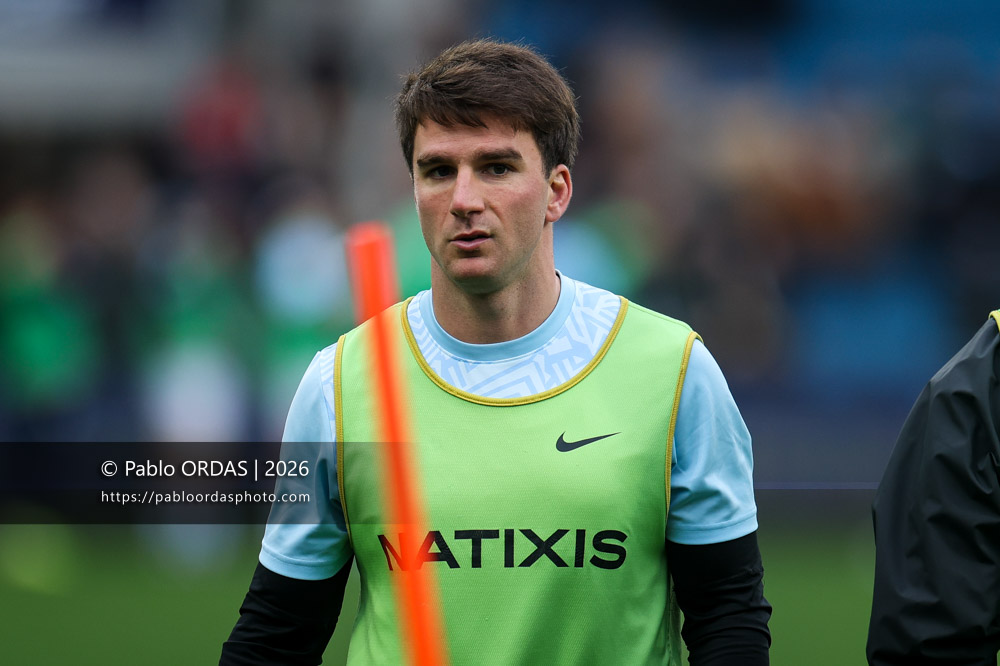 Geronimo Prisciantelli, lors du match de Top 14 entre l'Aviron bayonnais et le Racing 92, le 14 février 2026 au stade Jean Dauger de Bayonne, France (Photo Pablo ORDAS)