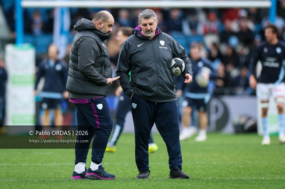 Olivier Azam, lors du match de Top 14 entre l'Aviron bayonnais et le Racing 92, le 14 février 2026 au stade Jean Dauger de Bayonne, France (Photo Pablo ORDAS)