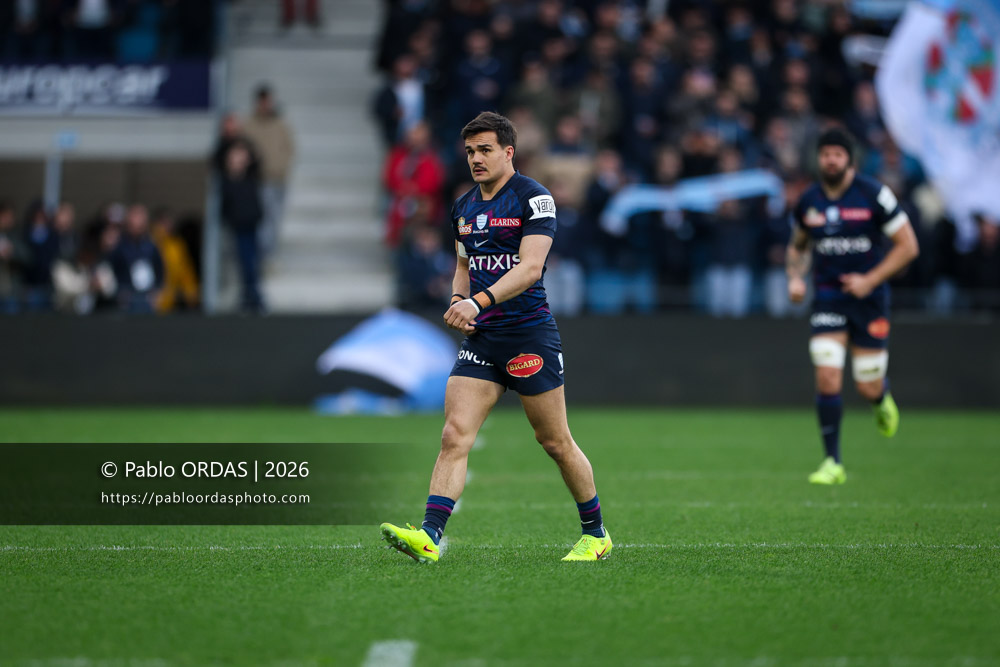 Max Spring, lors du match de Top 14 entre l'Aviron bayonnais et le Racing 92, le 14 février 2026 au stade Jean Dauger de Bayonne, France (Photo Pablo ORDAS)