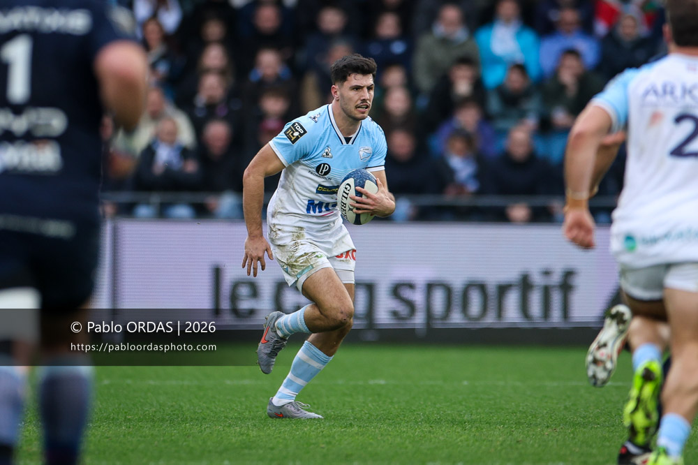 Yohan Orabé, lors du match de Top 14 entre l'Aviron bayonnais et le Racing 92, le 14 février 2026 au stade Jean Dauger de Bayonne, France (Photo Pablo ORDAS)