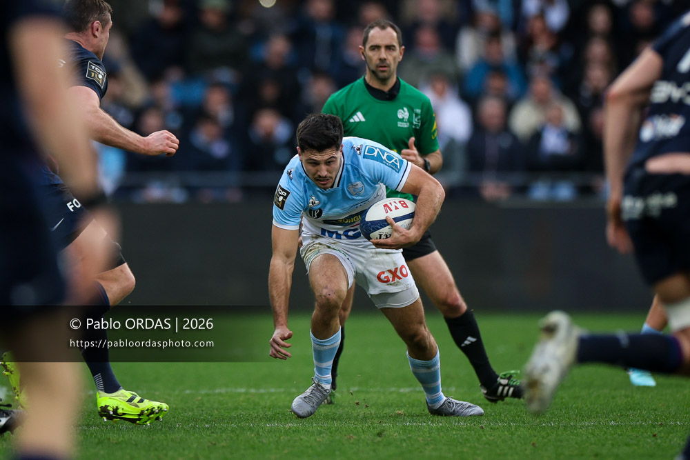 Yohan Orabé, lors du match de Top 14 entre l'Aviron bayonnais et le Racing 92, le 14 février 2026 au stade Jean Dauger de Bayonne, France (Photo Pablo ORDAS)
