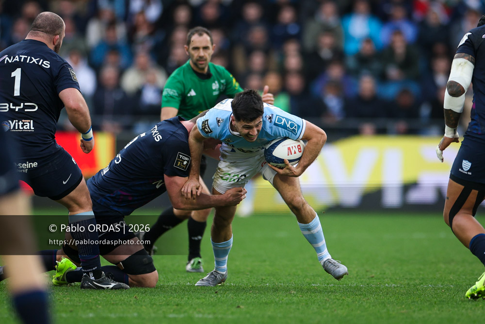 Yohan Orabé, lors du match de Top 14 entre l'Aviron bayonnais et le Racing 92, le 14 février 2026 au stade Jean Dauger de Bayonne, France (Photo Pablo ORDAS)