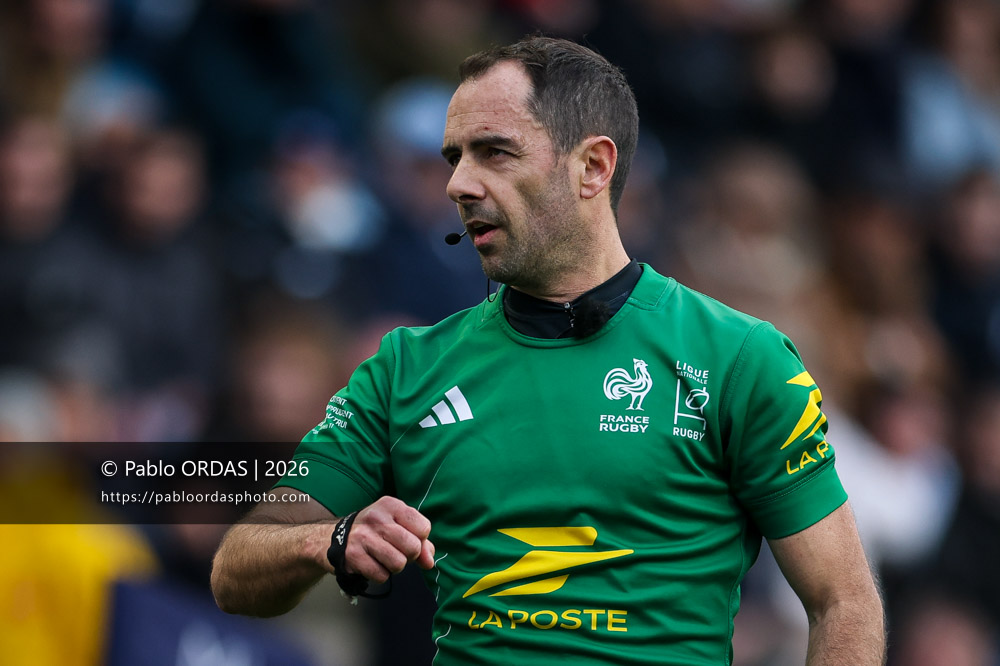 Jonathan Gasnier, lors du match de Top 14 entre l'Aviron bayonnais et le Racing 92, le 14 février 2026 au stade Jean Dauger de Bayonne, France (Photo Pablo ORDAS)