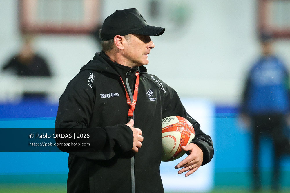 Rémy Ladauge, lors du match de Pro D2 entre le Biarritz olympique et Provence Rugby, le 6 mars 2026 au stade Aguiléra de Biarritz, France (Photo Pablo ORDAS)