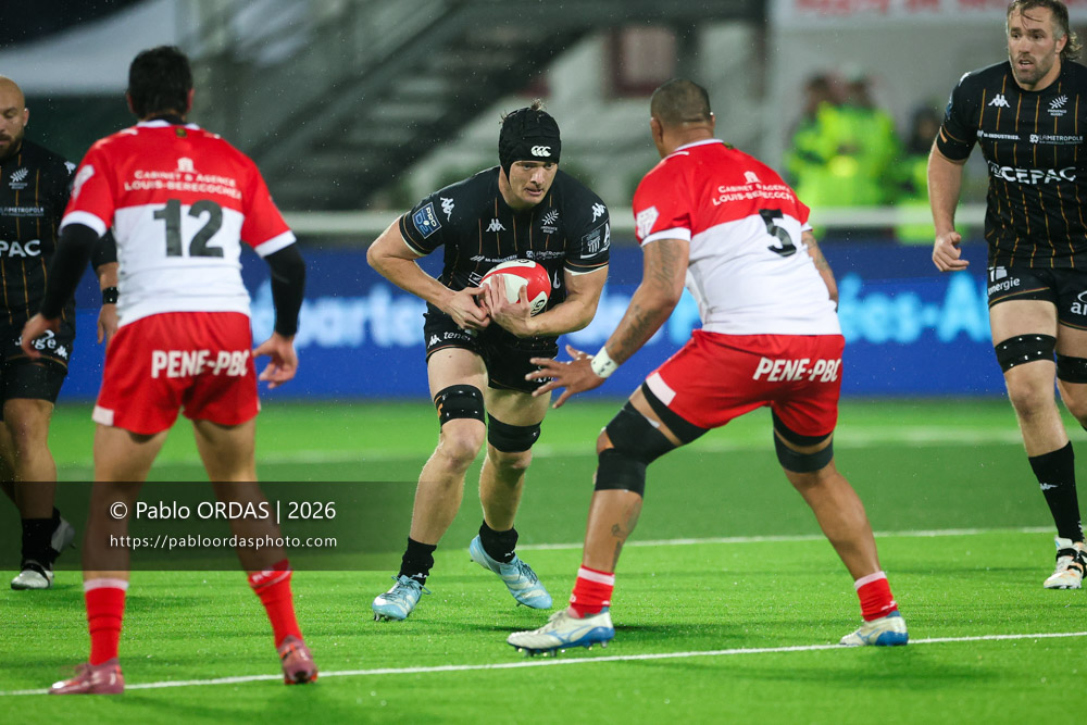 Renger van Eerten, lors du match de Pro D2 entre le Biarritz olympique et Provence Rugby, le 6 mars 2026 au stade Aguiléra de Biarritz, France (Photo Pablo ORDAS)