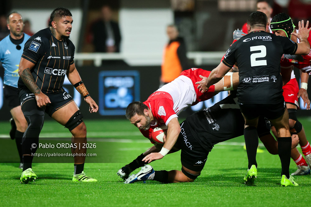 Cornell du Preez, lors du match de Pro D2 entre le Biarritz olympique et Provence Rugby, le 6 mars 2026 au stade Aguiléra de Biarritz, France (Photo Pablo ORDAS)