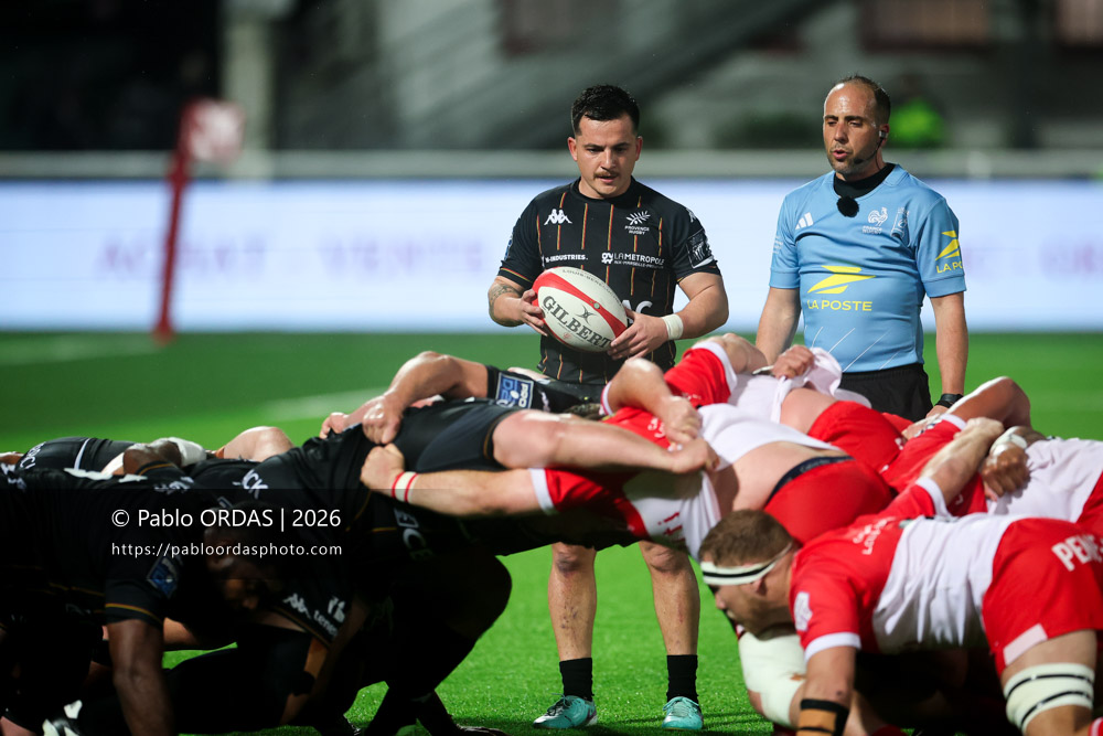 Joris Cazenave, lors du match de Pro D2 entre le Biarritz olympique et Provence Rugby, le 6 mars 2026 au stade Aguiléra de Biarritz, France (Photo Pablo ORDAS)