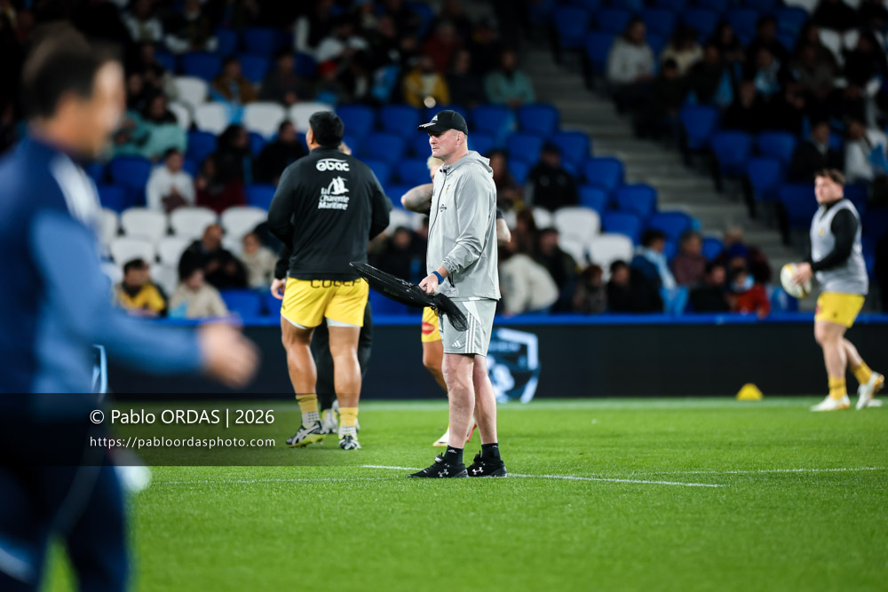 Donnacha Ryan, lors du match de Top 14 entre l'Aviron bayonnais et le Stade rochelais, le 28 mars 2026 au stade Anoeta de Saint-Sébastien, Espagne (Photo Pablo ORDAS)