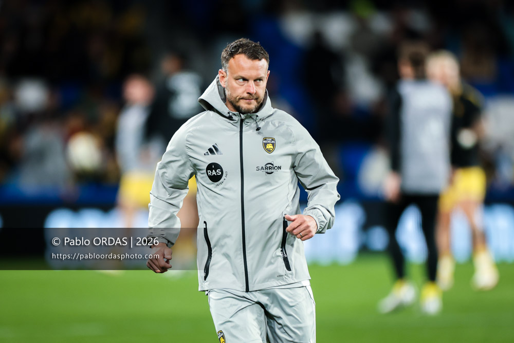 Sébastien Boboul, lors du match de Top 14 entre l'Aviron bayonnais et le Stade rochelais, le 28 mars 2026 au stade Anoeta de Saint-Sébastien, Espagne (Photo Pablo ORDAS)