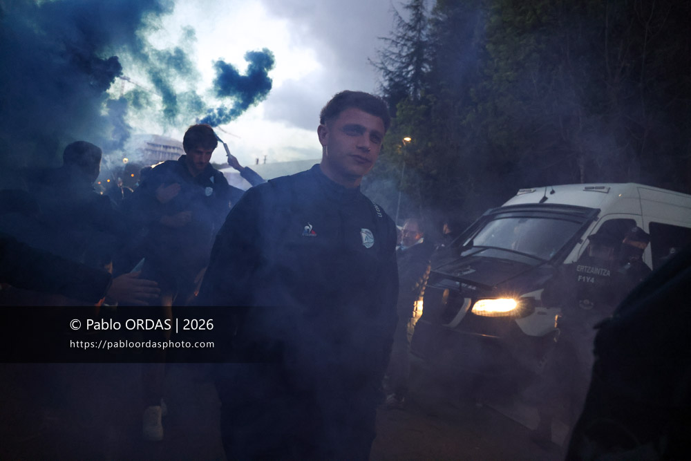Arnaud Erbinartegaray, lors du match de Top 14 entre l'Aviron bayonnais et le Stade rochelais, le 28 mars 2026 au stade Anoeta de Saint-Sébastien, Espagne (Photo Pablo ORDAS)