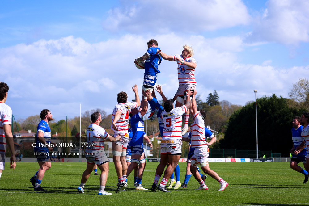 Sébastien Laulhé, lors du match de Nationale 2 entre l'Anglet olympique et Salles, le 29 mars 2026 au stade Saint-Jean d'Anglet, France (Photo Pablo ORDAS