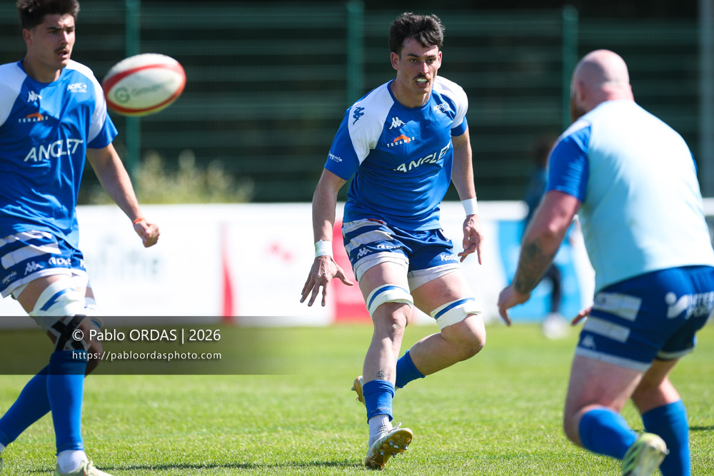 Timothé Grégoire, lors du match de Nationale 2 entre l'Anglet olympique et Salles, le 29 mars 2026 au stade Saint-Jean d'Anglet, France (Photo Pablo ORDAS)