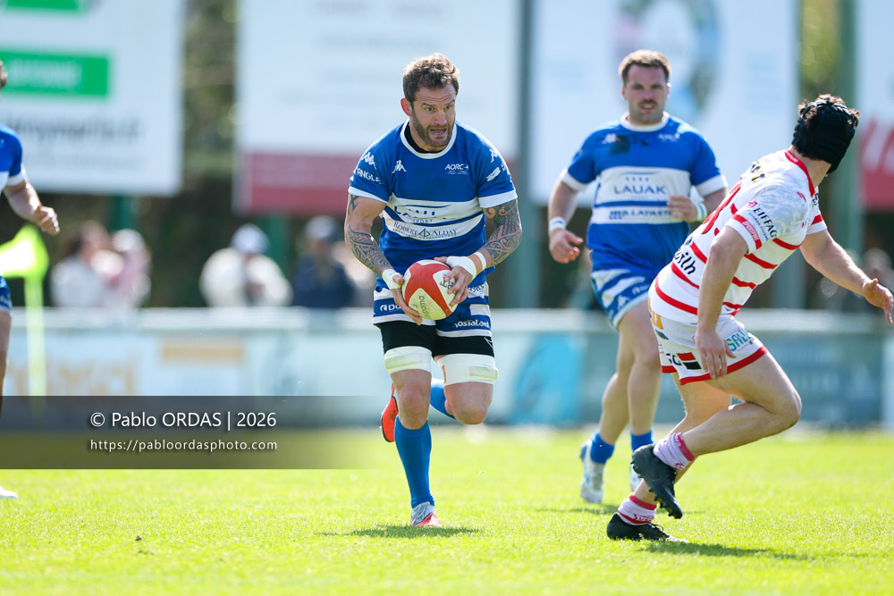 Sébastien Laulhé, lors du match de Nationale 2 entre l'Anglet olympique et Salles, le 29 mars 2026 au stade Saint-Jean d'Anglet, France (Photo Pablo ORDAS