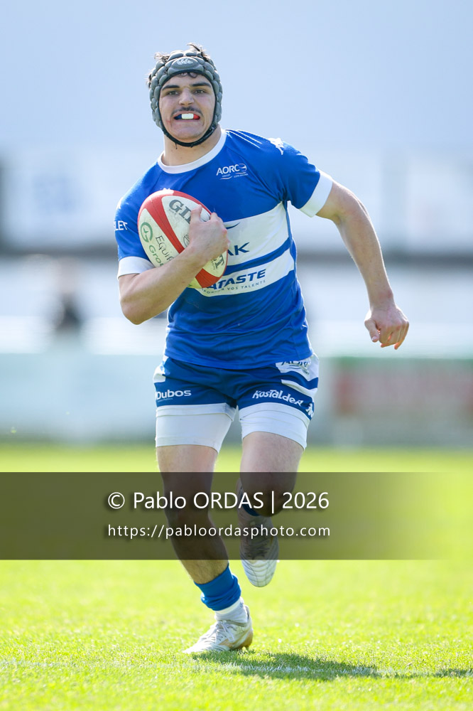 Jean Ballin, lors du match de Nationale 2 entre l'Anglet olympique et Salles, le 29 mars 2026 au stade Saint-Jean d'Anglet, France (Photo Pablo ORDAS