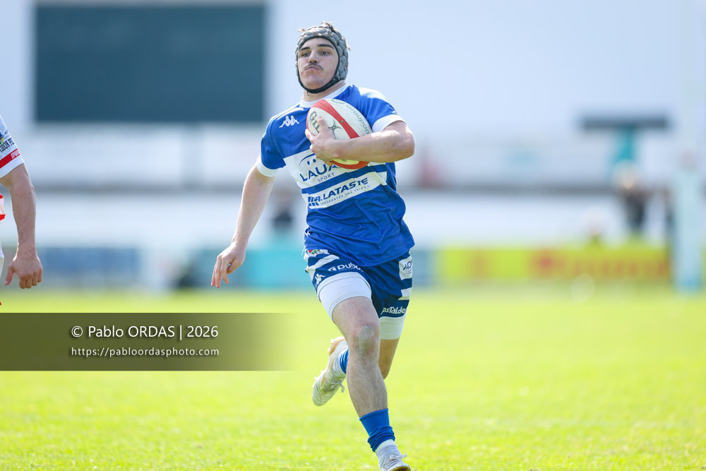 Jean Ballin, lors du match de Nationale 2 entre l'Anglet olympique et Salles, le 29 mars 2026 au stade Saint-Jean d'Anglet, France (Photo Pablo ORDAS