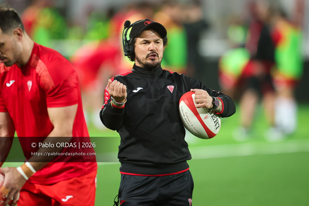 Boris Bouhraoua, lors du match de Pro D2 entre le Biarritz olympique et Vannes, le 21 février 2026 au stade Aguiléra de Biarritz, France (Photo Pablo ORDAS)