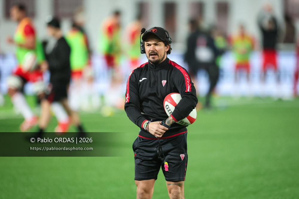 Boris Bouhraoua, lors du match de Pro D2 entre le Biarritz olympique et Vannes, le 21 février 2026 au stade Aguiléra de Biarritz, France (Photo Pablo ORDAS)